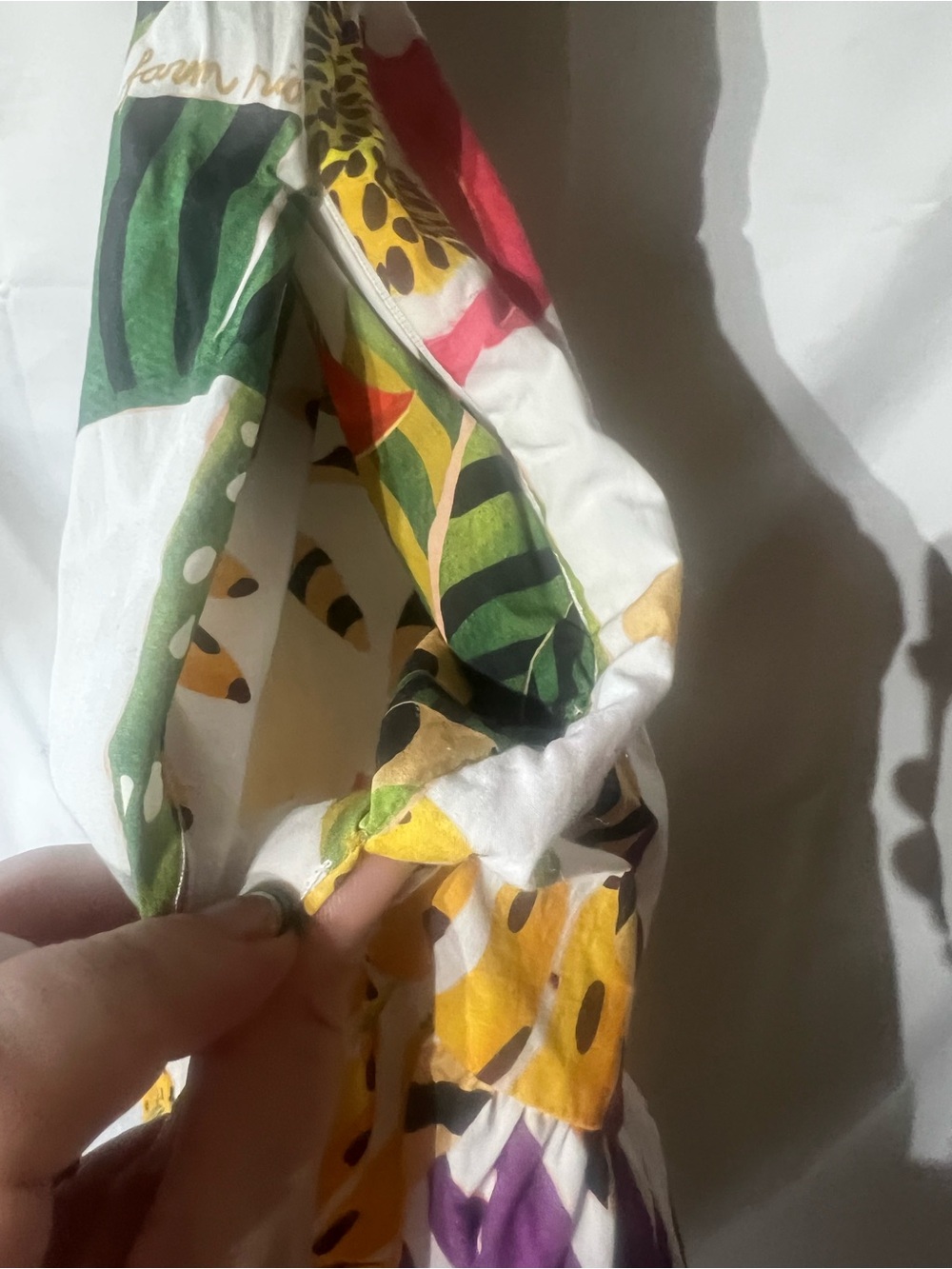 White Tropical Farm Rio Tiered Maxi dress with pockets vacation cotton natural - Picture 16 of 16